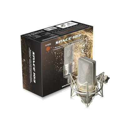 iCON Space 103 Large Diaphragm FET Condenser Microphone with Shock Mount | Large Diaphragm FET Condenser Microphone, Ultra-Low 8dB Self-Noise, Shock Mount for Studio Vocals.