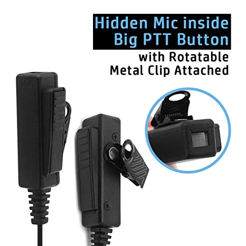 Headset Earpiece for HYT Hytera Radio BD502 BD502i BD552i BD612i BD615 PD402i PD415 PD482i PD502 PD506 PD562 TC-508 TC-626 HYT850 Power446 Acoustic Tube & Big PTT 2-pin with Screw | BD615 PD402i PD415 PD482i PD502 PD506 PD562 TC-508 TC-626 HYT850 Power446