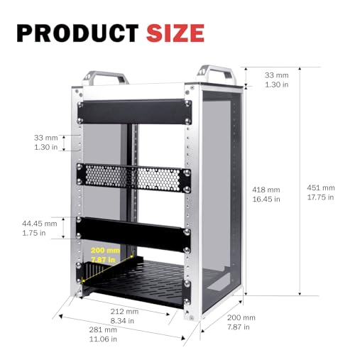 GeeekPi 8U Network Rack, 10 inch Mini Server Rack for Network, Servers, Audio, and Video Equipment, DeskPi RackMate T1, 7.87 inch Depth - color: Silver