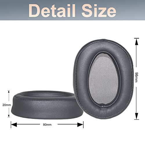 WH-H900N Replacement Ear Pads Protein PU Leather Ear Cushion Compatible with Sony WH-H900N and MDR-100ABN Headphones (Dark Grey) - color: Dark Grey