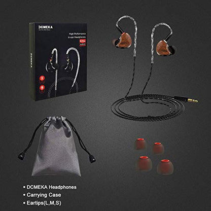 in Ear Monitor Headphones, HiFi Stereo IEM Earphones, Dynamic Dual Driver Wired Earbuds with Detachable Cable, Noise Canceling Headset for Singers Musicians Drummers Audiophile (Wood Grain) | HiFi IEM, Dual Dynamic Driver Wired Earbuds, Noise Canceling In