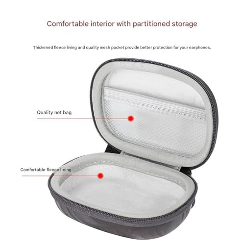EVA Hard Shell Headphone Storage Case Bag for Dedicated Model Over Ear Headphone Travel Essential - color: White