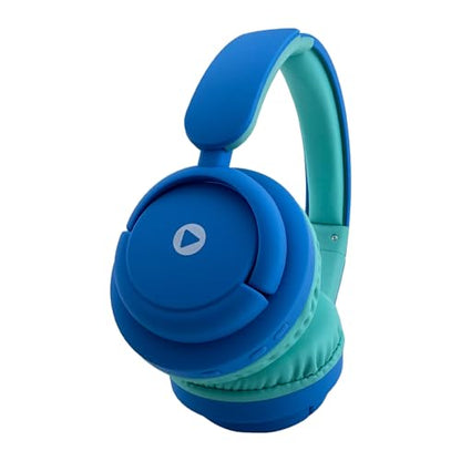 Kids Wireless Headphones,Toddler Headphone Bluetooth, Foldable with Built-in Mic, Headphones for Kids Toddler teenger Cell Phones TV Tablet School Network Office uses (Blue Green) - color: Blue Green