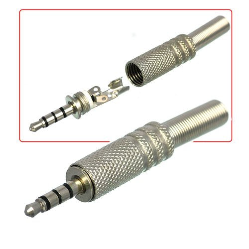 CESS 3.5mm TRRS 4-Pole Male Solder Plug, 5 Pack