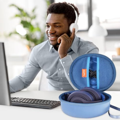 EVA Hard Case for Beats Solo3/Solo2/ Solo 4 Wireless On-Ear Headphones,Premium Travel Protective Carrying Storage Bag(Blue) - color: Blue