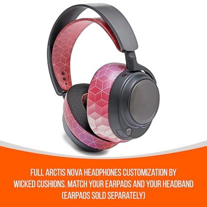 WC HeadbandZ Arctis Nova - Upgraded Silicone Headband for Arctis Nova Headsets by Wicked Cushions - Enhanced Flexibility, Comfort, and Style with Matching Earpad Designs | Hex Red - color: Hex Red