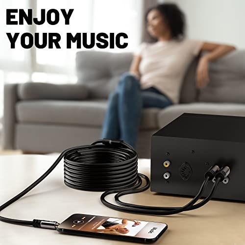 2 Pack 3.5mm to RCA Cable 4FT, Male RCA to Aux Stereo Audio Adapter, Hi-Fi Sound Auxiliary Y Splitter Cord, Shielded 1/8 to 2RCA Cable for Headphone, MP3, Tablet, Speaker, HDTV, Phone and More - size: 4 Feet (2 Pack)