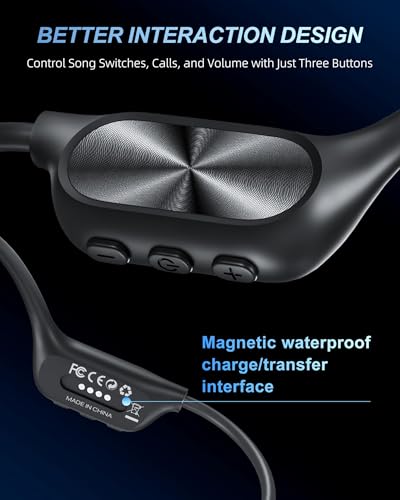WalkerFit Bone Conduction Swimming Headphones, 32GB MP3 Player, IPX8 Waterproof Underwater Music, Bluetooth 5.3 Open Ear Sport Headphones for Lap Swimming Running Cycling