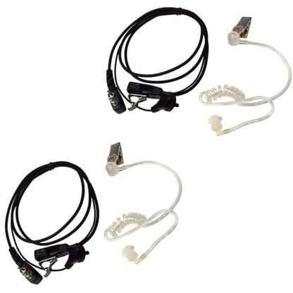 HQRP 2X 2 Pin Acoustic Tube Earpiece Headsets Mic Compatible with ICOM IC-A20, IC-A21, IC-A22, IC-A22(E), IC-A22E Sun Meter