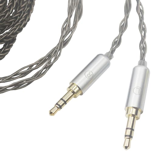 Youkamoo 8 Core Braided Silver Plated Replacement Cable Compatible with Hifiman HE4XX, HE-400i Headphones, 3.5mm to Dual 3.5mm Male 1.8m 6ft