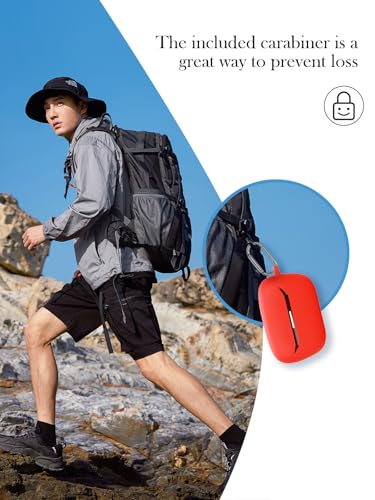 Case for JBL Endurance Race 2 True Wireless in Ear Earbuds,Soft Protective,Shockproof, BOVUGAC Silicone Case Cover with Keychain & Cleaning Kit & Lanyard-Red - color: Red