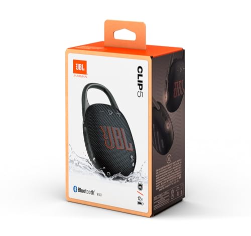 JBL Clip 5 Bluetooth Speaker and divvi! Protective Case - Black - color: Black