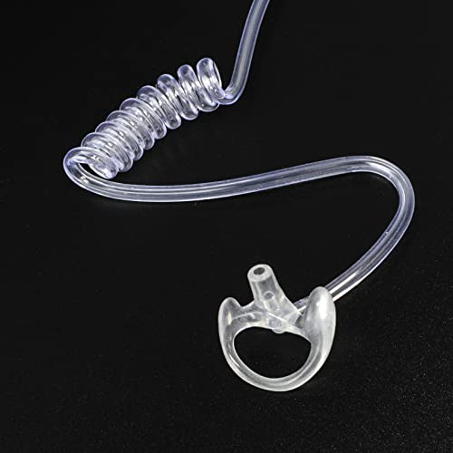 Replacement Earmold for Acoustic Coil Tube Headset(Clear 2 Pairs) | Silicone Ear Insert for Motorola Midland Baofeng Walkie Talkie Surveillance Earpiece - color: clear
