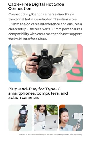 GODOX Alink Kit2 Dual Lavalier Microphone for Camera and Phone, 2-Person Recording Mic with Charging Case & Digital Hot Shoe, 48kHz/24bit High-Res Audio, 300m Remote Range, for iPhone, Vlog, Podcast