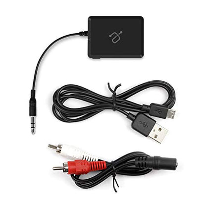 Aluratek iStream AIS01F Bluetooth Audio Receiver Adapter w/ Attached Cable for Smart Phone to Home Stereo, Car, Speakers