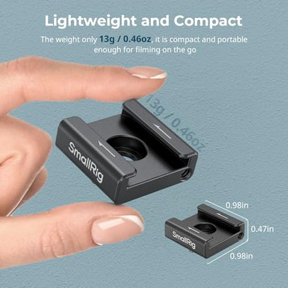 SmallRig Anti-Twist Cold Shoe Mount Adapter (2pcs) with 1/4"-20 Screws, for Flash LED Light Monitor Microphone, with Anti Twist Pins, Compatible with SmallRig Cage - 5032 - size: 2 Pieces