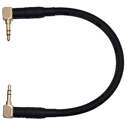 CNCESS Short Audiophile Audio Cable 3.5mm TRS, 6 Inches | Right Angle Male To Male