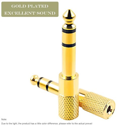 1/4" to 3.5mm Adapter, Female 3.5mm to Male 1/4 inch Headphone Jack Adapter for Headphones, Amplifier, Electric Guitar, Tablet - 2 Pack - size: 2-Pack