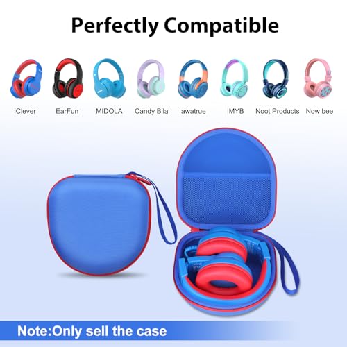 Kids Headphones Case for iClever/Acer Etc Kid Headphone,Blue+Red,Case Only | for iClever BTH12 HS19 BTH20 BTH22 BTH26/Candy Bila/Acer/JBL/MIDOLA/JoySpark/JLab/ADOOPE/Spiderman/EarFun/ Etc Kids Headphone - color: Blue+Red Edge