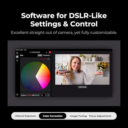 YOLOLIV YoloCam S3, 4K Streaming Webcam for PC & Mac | 1/1.3'' Sensor,DSLR-Like Control, Cinematic Effects,4X Zoom, HDR,Uncompressed Video,Optimized PD AutoFocus,USB-C for PC & Mac