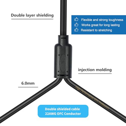 Smithok XLR Splitter Cable,Dual Female to Male Y Cable (XLR Splitter 3 Pin 2 Female to 1 Male),Balanced Microphone Splitter Cord Audio Adaptor - 1.6ft /0.5m - size: 1 Pack 1.6 ft