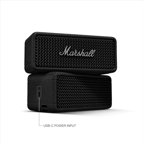 Marshall Emberton III Portable Bluetooth Speaker - Rugged Waterproof/Dust-Proof Design | Loud Stereo Sound, Deep Bass | Compact and Wireless for Travel and Outdoors - Black and Silver - color: Black & Silver