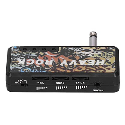 Portable Electric Guitar Bass Headphone Amplifier, Mini Guitar Amp with Audio Cable, USB Charging, Guitar Accessories for Silent Practice