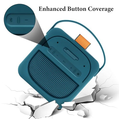 Geekria Protective Silicone Case Compatible with Bose SoundLink Micro 2nd Gen, Portable Speaker Cover with Keychain Hook, Soft Anti-Scratch Sleeve for Travel and Daily Use (Dark Blue)