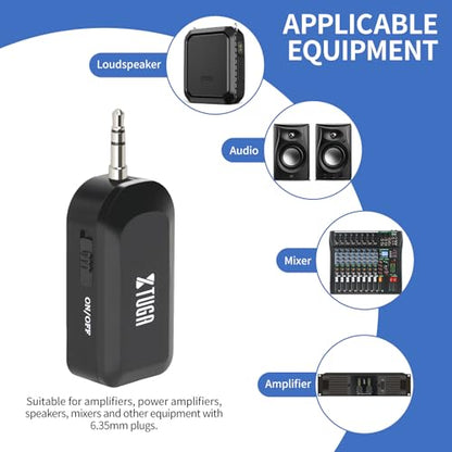 XTUGA Wireless Instrument Microphone with Suction Cup, Wireless Guitar Microphone System 2.4G Rechargeable, Violin, Cello, 6 Hours Battery (KX-722-1)
