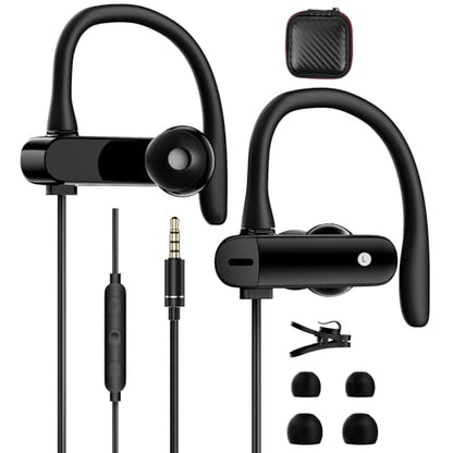 ACANDYA Wired Earbuds 3.5mm Jack Over Ear Headphones with Mic for iPod/iPad | Noise Canceling 3.5mm Earphones Airplane School Students Headset for iPhone/Samsung Phone Computer Laptop MP3 Tablets