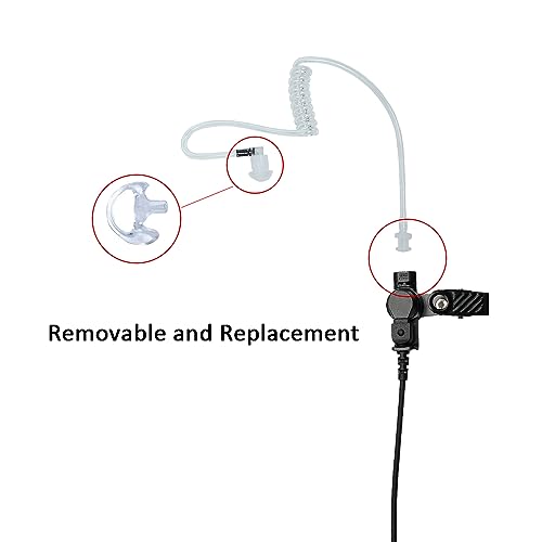 2-Wire Earpiece Compatible with Tait TP9400 TP8100 | 2-Wire Covert Tube, Quick-Disconnect, Kevlar PU; Compatible with Tait TP9500 TP3300
