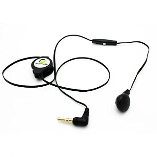 Retractable Mono Earphone Compatible with T-Mobile Motorola Revvlry Plus Phone - Headphone 3.5mm w Mic Headset Handsfree Earbud Earpiece Microphone for Revvlry Plus (Revvlry+) Model