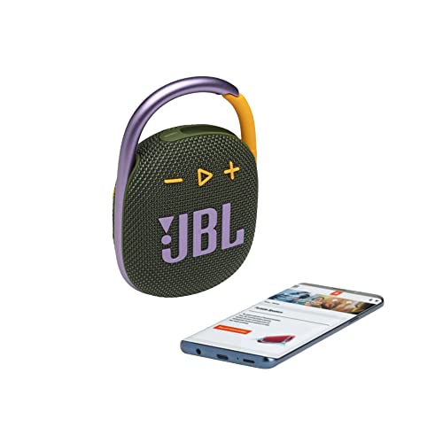 JBL Clip 4: Portable Speaker with Bluetooth, Built-in Battery, Waterproof and Dustproof Feature - Green (Renewed) - color: Green