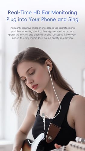 XOX KT03 Headphones with Karaoke HD Lavalier Microphone and Real-Time Ear Monitoring (Splitter Adapter,3.5mm, Black) - color: Black, style: 3.5mm jack