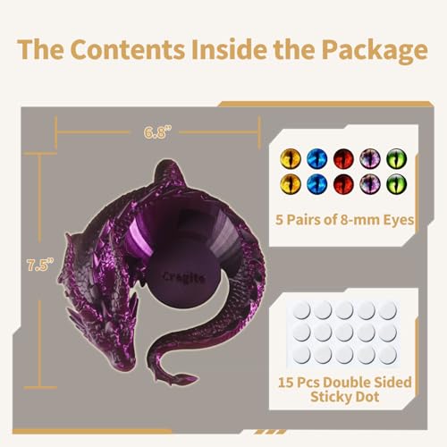 Dragon Holder for Echo Dot 4th/5th Gen, 3D Printed Echo Dot Cover, 5 Color Eye Sets, Originally Designed Echo Dot Stand, Unique Echo Dot Case (Black Purple) - color: Black Purple