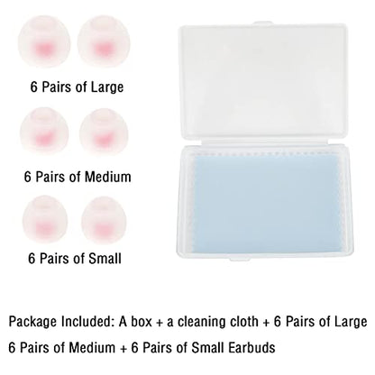 18 Pairs Silicone Earbud Tips Replacement Ear Tips for in- Ear Headphones Eartips (Inner Hole from 3.8mm-5.5mm Earphones) Earbud Replacement Tips Earbud Cap S M L - color: Transparent red
