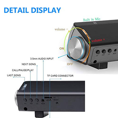 TOPROAD Sound Bar, Bluetooth 5.0 Wired/Wireless Speaker, Built-in Mic | 2.0 CH Surround, 3 Modes, Touch/Remote Control, Suitable for Cell Phone/Tablet/Projector/TV with BT, AUX/RCA Output