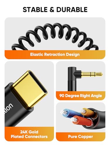 CableCreation USB C to 3.5mm Audio Jack Cable 1.3-4FT, Aux to USB C Cable - size: 1.3ft/4ft, style: For Audio Only