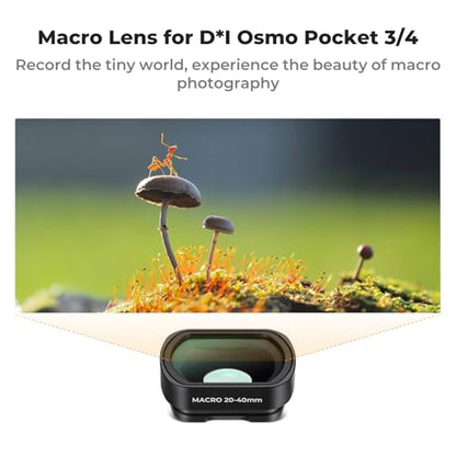 K&F CONCEPT Effect Lens & ND Filter Kit for DJI Osmo Pocket 4/3 | 1.2X Anamorphic Lens+ Wide-Angle Lens+ 10X Macro Lens+ ND8+ND32+ND128, Magnetic Attach/Multi-Coated/Optical Glass, FD161