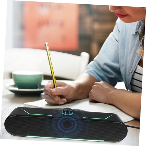 balacoo Desktop Soundbar Speaker for Computer, Slim LED Light Bar