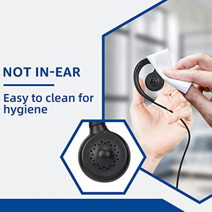 Retevis Swivel Walkie Talkie Earpiece with Mic, for RT22/RT68/RT21/H777 | Coil Tube, C-Shape Earhook, Compatible with Baofeng, Kenwood, Pxton 2 Way Radio, Two Way Radio Earpiece(10 Pack) - style: C-Shape Earhook and Coil Tube