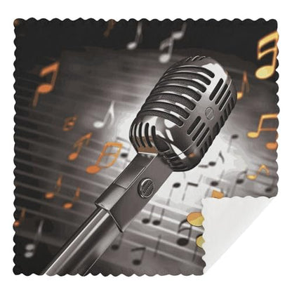 Microphone with Music Notes Dish Cloths Reusable Soft Kitchen Dishcloths Absorbent Dish Towels Washable Quick Drying Dish Rags for Washing Dishes Cleaning Cloths 12 X 12 Inch