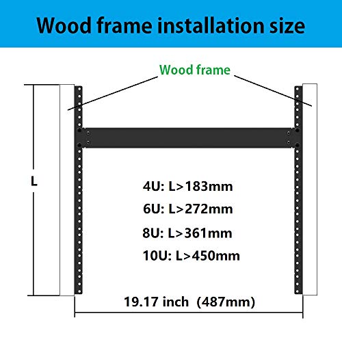 6U Steel Rack Rails Kit with Hardware - 2 Pieces (6URR) - size: 6U