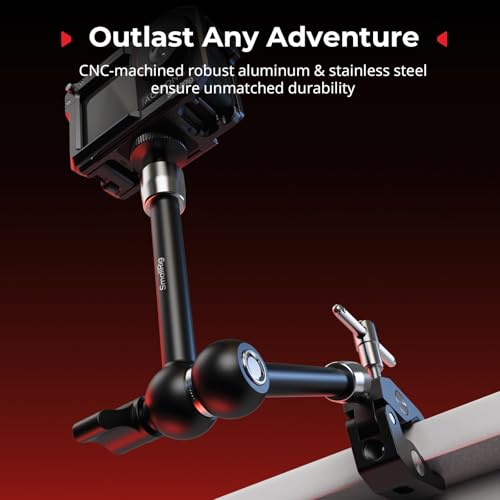 SMALLRIG Magic Arm with Super Clamp for Action Cameras, Camera Clamp Mount for GoPro Hero 13/12/11, for DJI Osmo Action 5 pro/4/3, for Insta360 Ace Pro 2, with 1/4" Screw for Monitor/LED Lights - size: 11''+action camera mount