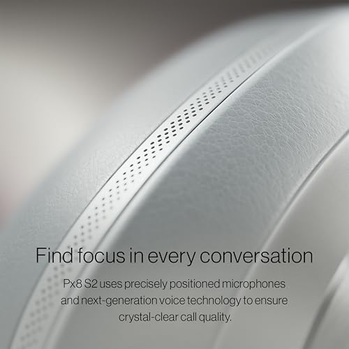 Bowers & Wilkins Px8 S2 Wireless Over-Ear Headphones, Pearl Blue, Bluetooth Headphones with Active Noise Cancelling, Hi-Res Audio, 30 Hours of Playtime, USB-C 15-Min Quick Charging - color: Pearl Blue