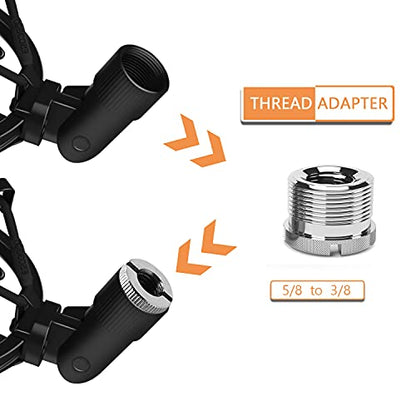 Microphone Shock Mount Mic Holder, Anti-Vibration Suspension Shock Mount Mic Holder Clip for 43mm-47mm Diameter Condenser Microphone