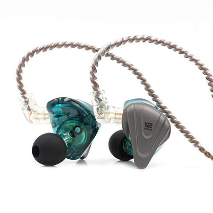 Linsoul KZ ZSX 5BA+1DD 6 Driver Hybrid in-Ear HiFi Earphones - color: Cyan, style: With Mic