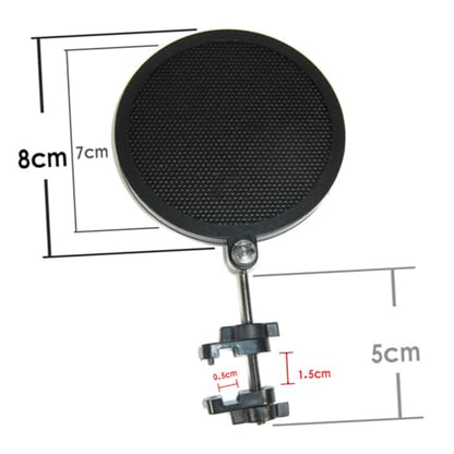 Small Microphone Double Layer Iron Mesh Pop Filter Shield