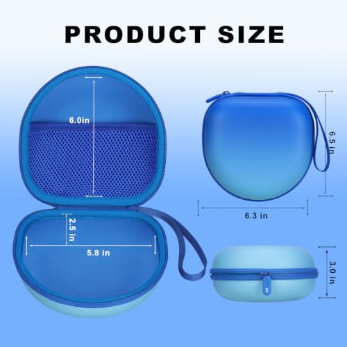 Kids Headphone Case for Candy Bila/Acer Gradient Blue(Case Only) | for iClever BTH12 HS19 BTH20 BT22 BTH26/JoySpark/MIDOLA/ADOOPE/Voopwink /EarFun/JLab/eKids Spiderman/IMYB Kids Headphones - color: Gradient Blue