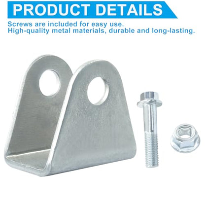 Universal Shock Mount Kit, Silver Steel, 4 Pack | ATV Dirt Bike Compatible, U Shape Suspension Bracket, Includes Hardware, For Go-Karts Motorcycles